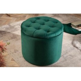 Taburet rotund verde din catifea 50 cm VERDE