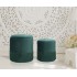 Set 2 Taburete Tapitate cu stofa Otoman Verde Velvet