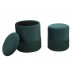 Set 2 Taburete Tapitate cu stofa Otoman Verde Velvet